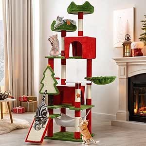 YITAHOME Tall Cat Tree Tower for Indoor Cats, 75in Multi-Level Cat Climbing Tower with Cat Condos, Top Perches, Hammock, Sisal Scratching Posts and Board, Kittens Play Activity Center, Christmas Decor Cat Climbing Tower, Cat Condos, Climbing Tower, Multiple Cats, Play Activity, Cat Sanctuary, Activity Center, Cat Bed Furniture, Indoor Cats