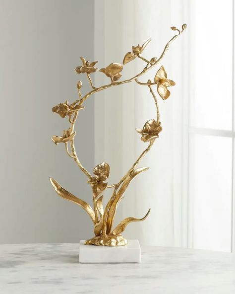 HET0C John-Richard Collection Orchids In Bloom II Sculpture Interesting Decor, Center Table Living Room, John Richard Collection, Gold Centerpieces, Schematic Design, Flower Sculptures, John Richard, Home Decor Accents, June 2022