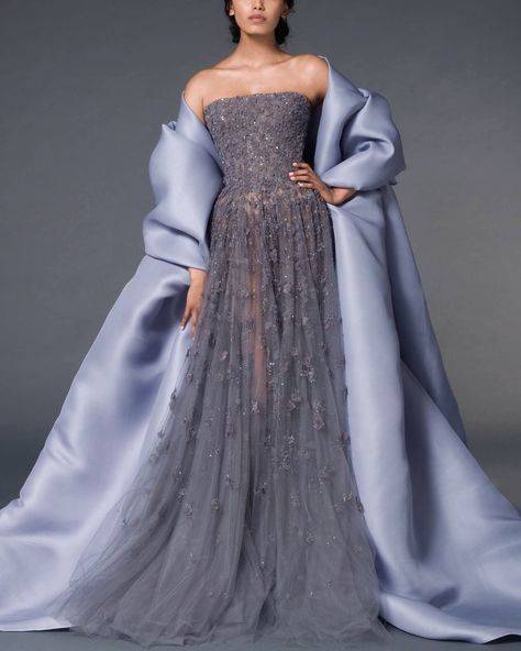 Paolo Sebastian | Persephone #fashion #moda #dress #vestido #gown #paolosebastian Paolo Sebastian, Melbourne Fashion, Tulle Gown, Wedding Dress Couture, Couture Wedding, Draped Dress, Couture Collection, Blue Wedding, Fancy Dresses