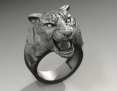 Tiger Ring, Man Ring, 3d Modeling, Zbrush, Rings For Men, Ring