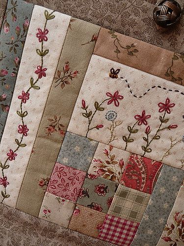 Embroidery Quilt, Crazy Patchwork, Embroidered Quilts, Mini Quilts, Quilt Block Patterns, Small Quilts, Patchwork Quilt, Embroidery Ideas, Vintage Embroidery