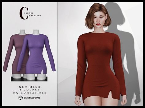 The Sims Resource - Long Sleeve Dress D-325 Black Sims, Long Jeans Skirt, Ts4 Clothes, Cc Patreon, Sims 4 Cheats, Clothes Cc, Sims 4 Challenges, Sims 4 Children, Long Pencil Skirt