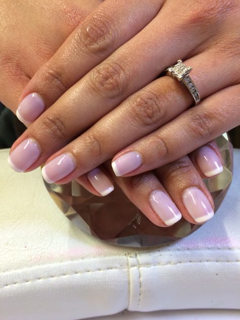 Jessica GELeration French manicure - want these to be my wedding nails. I Do French Manicure Pink Base, Light Pink French Manicure, Square Round French Tip Nails, Short Gel French Manicure, Baby French Manicure, Sns French Manicure, American French Nails, Dip French Nails, Pink French Manicure Nails