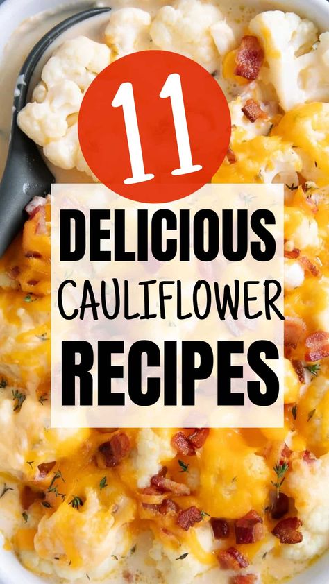 Think cauliflower can’t beat potatoes? These 11 cauliflower recipes are about to change your mind. From crispy, roasted bites to creamy, mashed perfection, cauliflower is here to steal the show—no starch required. Get ready to impress even the biggest potato lovers at the table. Cauliflower Pot Pie, Cauliflower And Corn Recipes, Ww Cauliflower Recipes, Potato Cauliflower Recipes, Cauliflower Recipes Dinner, Calfower Recipes, Fresh Cauliflower Recipes, Frosted Cauliflower, Cauliflower Main Dish Recipes