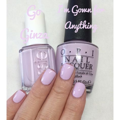 OPI "I'm Gown for Anything" & essie "Go Ginza" Yup identical! But OPI is one coat and essie is two coats. #notd #opi #imgownforanything… Essie Go Ginza, Opi Nail Polish Colors, Opi Nail Colors, Lavender Nails, Trendy Nail Art Designs, Opi Nail Polish, Polish Colors, Trendy Nail Art, Pink Acrylic Nails