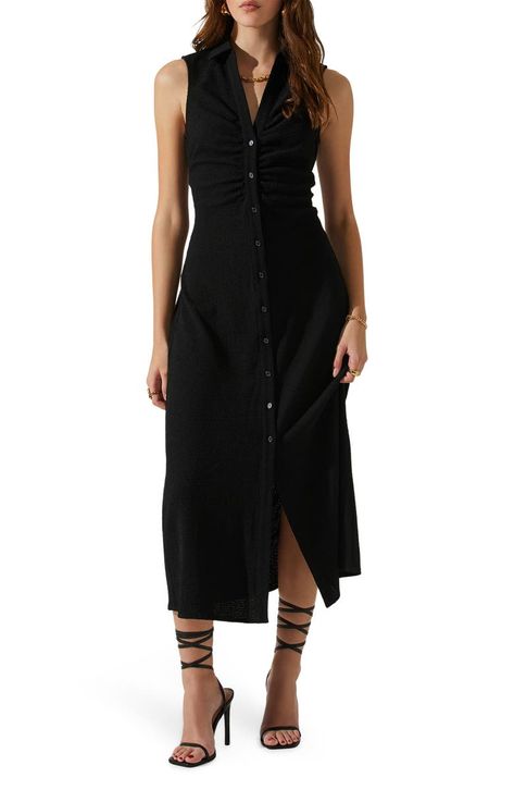 Astr The Label, Sleeveless Midi Dress, Midi Shirt Dress, Dress Shirts For Women, Black Shirt Dress, Button Down Dress, Midi Dress Sleeveless, Cutout Dress, Shirtdress