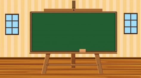 Blackboard in the middle of the room | Premium Vector #Freepik #vector #school #border #education #blackboard Blackboard Ppt Background, Blackboard Background Powerpoint, Classroom Blackboard Background, Background Class, Papan Tulis Kapur, Blackboard Background, School Border, Classroom Interior, Classroom Background