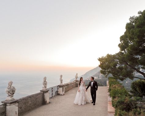 Villa Cimbrone Wedding, Almafi Coast Italy, Bieber Wedding, Amalfi Wedding, Ravello Wedding, Milla Nova Wedding Dresses, Villa Toscana, Editorial Bride, Villa Cimbrone