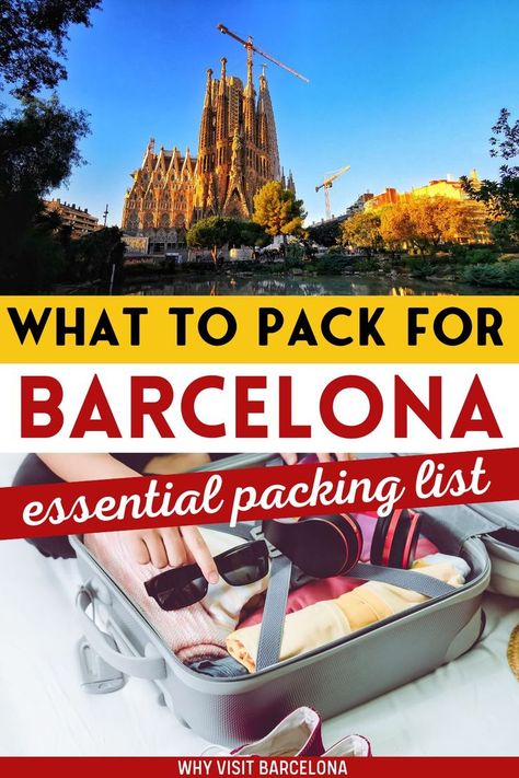 Barcelona Packing Tips: Wondering what to pack for Barcelona? Read on for all my recommendations in this essential Barcelona packing list! I’ve suggested what to wear in Barcelona according to the seasons, with some cute Barcelona outfits you might like to try. What To Pack For Barcelona, What To Wear In Barcelona, Barcelona Packing List, Barcelona Outfits, International Travel Essentials, Barcelona Itinerary, Barcelona Travel Guide, Barcelona Spain Travel, Packing Essentials List