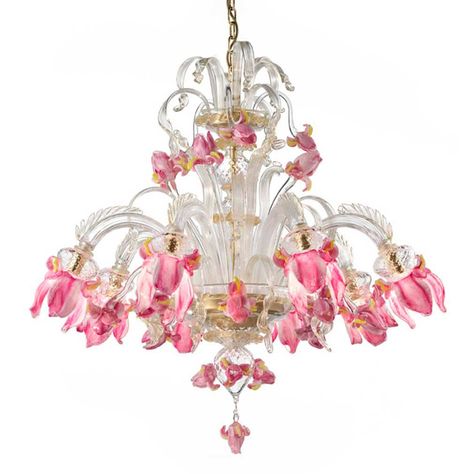 Glass Chandeliers, Flower Chandelier, Murano Chandelier, Floral Chandelier, Light Pink Flowers, Italian Chandelier, Deco Luminaire, Traditional Chandelier, Murano Glass Chandelier