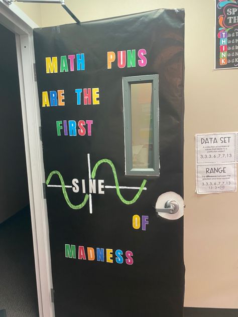 Maths Door Decoration Ideas, Math Door Decorations Classroom, Math Class Door Decorations, Math Teacher Door Decorations, Math Door Decorating Ideas, Math Classroom Door Ideas, Math Teacher Door, Birthday Locker, Math Door Decorations