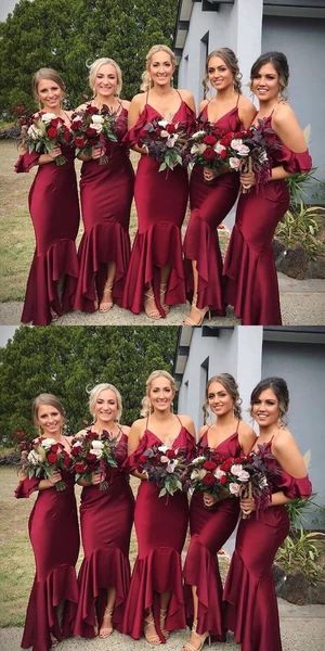 Moh Dress, Bride Maids, Mermaid Long Bridesmaid Dresses, Mermaid High, Cheap Bridesmaid Dresses Online, Red Bridesmaid, Modern Bridesmaid, Red Mermaid, Halter Bridesmaid Dress