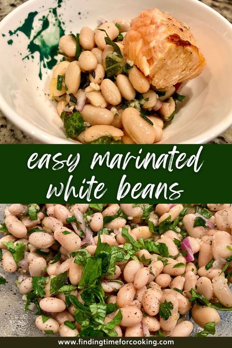 Marinated Cannellini Beans, Marinated White Bean Salad, Navy Bean Recipes Vegetarian, Marinated White Beans, Cannillie Beans Recipes, Canneli Bean Recipes, Marinated Beans, Navy Bean Recipes, Yeast Free Diet