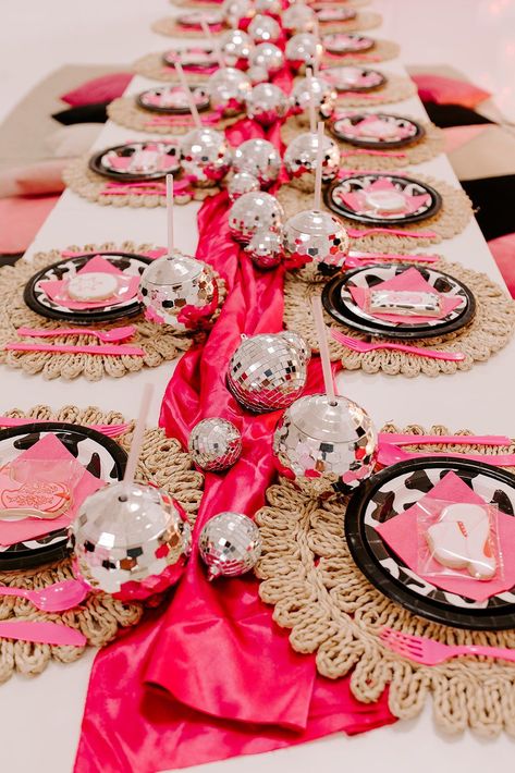 LET'S GO GIRLS - Mila's Third Rodeo Disco Party Cowgirl Party Decorations, 14th Birthday Party Ideas, Rodeo Birthday Parties, Cow Birthday Parties, Disco Birthday Party, Rodeo Party, Rodeo Birthday, Cowgirl Birthday Party, Cow Birthday