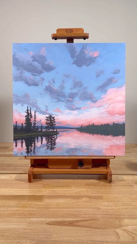 Painting Sky Acrylic, Serene Paintings, Sky Painting Acrylic, Pastel Acrylic Painting, Acrylic Sky, Acrylic Painting Ideas On Canvas, Ampersand Art, Clouds Painting, Soft Pastel Art