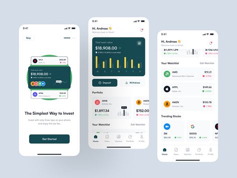 Invester is a premium Stock Investment App UI Kit containing 55+ high-quality screens  https://ui8.net/pixlayer/products/invester---stock-investment-app-ui-kit?browse=author&status=6 Investment App Ui Design, Fintech App Ui Design, Stock Investment, Investment App, Investing Apps, Money Saving Apps, Gold Investments, App Home, Finance App