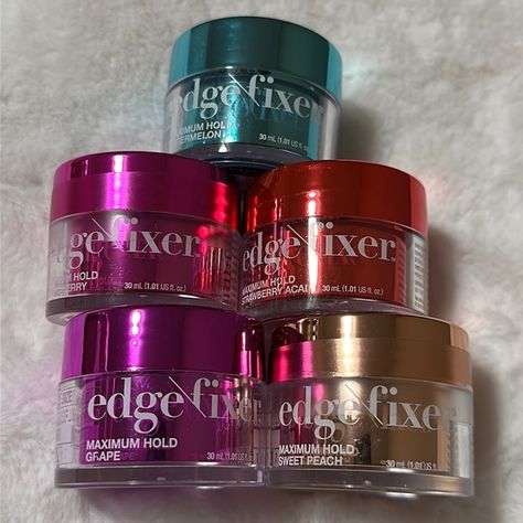 Edgefixer Maximum Hold - lot of 5 Edges Gel, Edge Fixer, Edge Gel, Strawberry Acai, Cherry Strawberry, Level 7, Sweet Peach, Gel Color, Hair Products