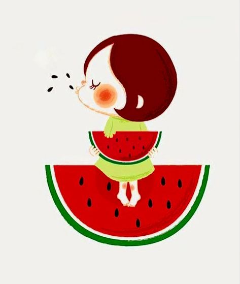 Beach Keepsakes, Watermelon Drawing, Watermelon Cartoon, Buddha Doodle, Summertime Crafts, Fruit Cartoon, Bff Drawings, Budget Crafts, Canvas Art Quotes