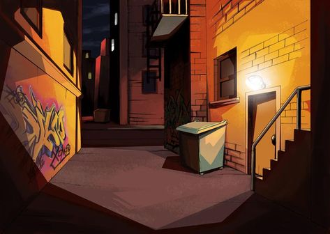 Alley Way background by Frikxnel on DeviantArt Drawing Backgrounds, Comic Book Background, Street Background, Bg Design, Anime City, City Cartoon, New Retro Wave, Scenery Background, City Background