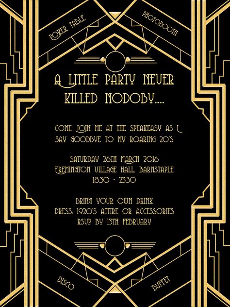 1920s Party Invitations, Roaring 20s Invitation, Gatsby Birthday Invitation, 20s Invitation, Gatsby Party Invitations, Gatsby Invitation, Great Gatsby Invitation, Great Gatsby Prom, Gatsby Birthday Party