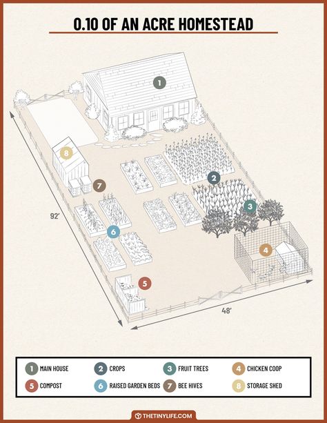 Quarter Acre Homestead Layout, Hobby Farms Layout, Garden Ideas Layout, 1 Acre Homestead Layout, 1 Acre Homestead, Acre Homestead Layout, Garden Fruit Trees, Homestead Layout, Permaculture Garden