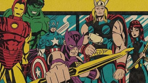 Marvel Comics Vintage, Avengers Art, Marvel Comics Superheroes, Marvel Artwork, Avengers Comics, Marvel Comics Wallpaper, Marvel Posters, Marvel Avengers Movies, Marvel Comic Universe