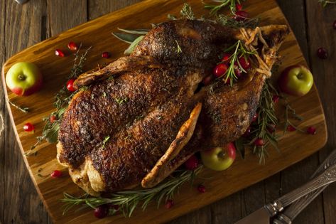 Hard Cider Brined Roasted Duck - Oliver's Markets Roasted Kohlrabi, Thanksgiving Entree, Brine Recipes, Mignon Steak, Filet Mignon Steak, Roasted Duck, Brine Recipe, Roast Duck, Hard Cider