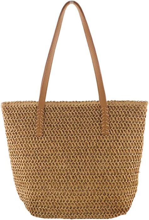 Amazon.com: JQWSVE Straw Bag for Women Summer Beach Bag Soft Woven Tote Bag Large Rattan Shoulder Bag for Vacation : Clothing, Shoes & Jewelry Straw Beach Tote, Vacation Clothing, Large Beach Bags, Straw Beach Bag, Beach Tote Bag, Straw Tote Bag, Straw Handbags, Summer Capsule Wardrobe, Woven Tote Bag