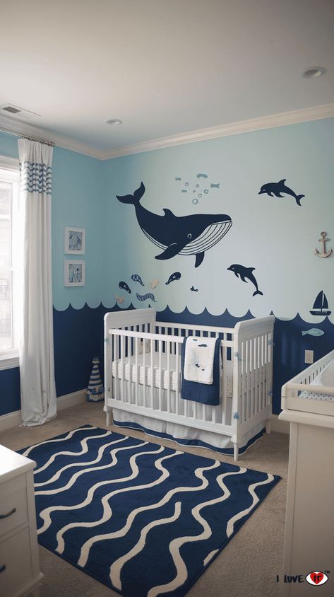 nursery ideas Ocean Theme Nursery Boy, Nursery Ideas Small Room, Boy Nursery Ideas Themes, Nursery Ideas For Boys, Animal Theme Nursery, Turquoise Nursery, Boys Nursery Ideas, Small Room Nursery, Baby Boy Room Themes