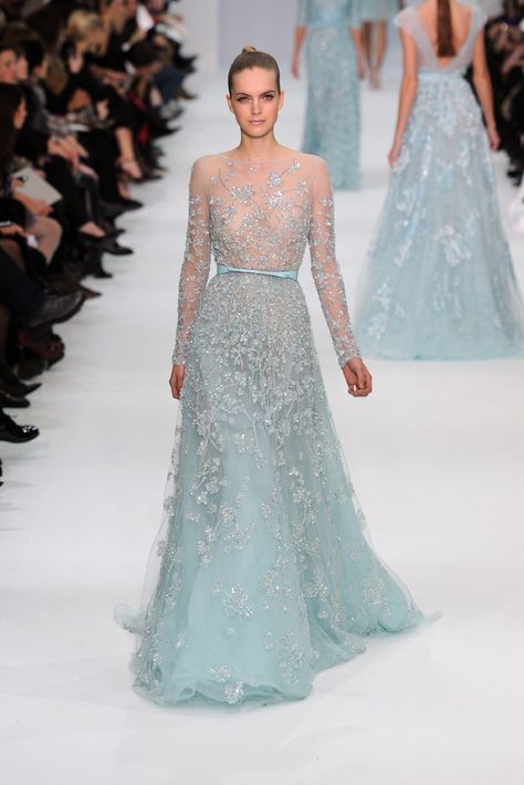 Elle Saab, Ice Dress, Designer Dresses Couture, Estilo Gossip Girl, Elie Saab Gowns, 2012 Couture, Elie Saab Spring, Spring Couture, Blue Wedding Dresses