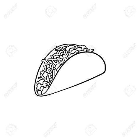 Taco Tattoo, Taco Tattoos, Tattoo Black And White, Tacos Mexicanos, Del Taco, Tattoo Minimalist, Tattoo Black, Black Tattoos, Tattoo Design