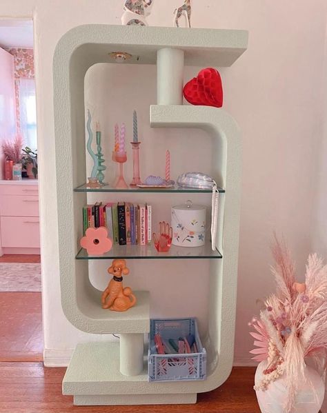 Retro Aesthetic Room, Storage Furniture Design, Funky Room, Future Apartment Decor, Pastel Room, Funky Home Decor, Apartment Decor Inspiration, Funky Furniture, Cute Home Decor