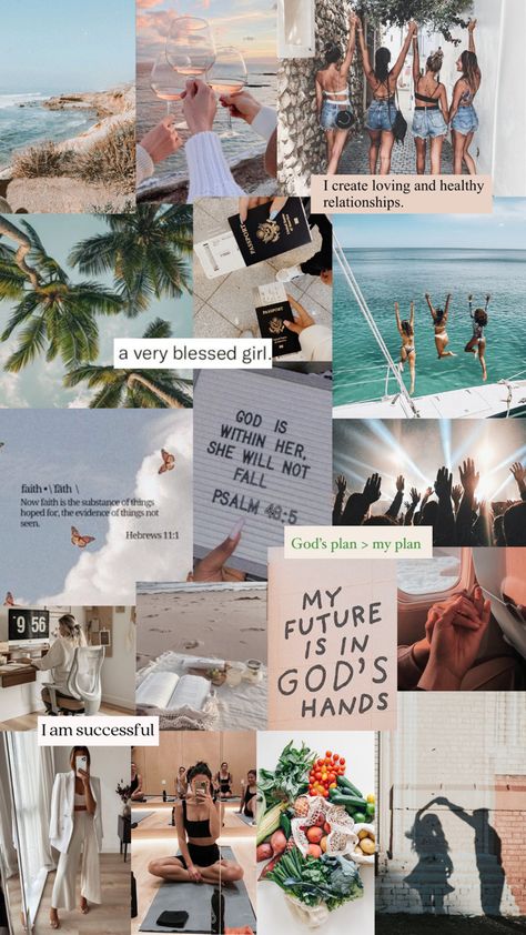 Vision board 2023 | Phone Screensaver version | Manifestation | Health | Career | Faith | Relationships | Travels Vision Board Screensaver, Christian Vision Board, Phone Screensaver, Vision Board 2023, Faith Is The Substance, Aesthetic Christian, Health Careers, Gods Hand, Gods Plan