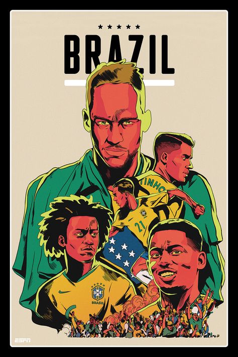 Brazilian Soccer, Brazil Football Team, Mug Ideas, Football Artwork, Word Cup, Brazil World Cup, Football Posters, World Cup Russia 2018, Soccer Art