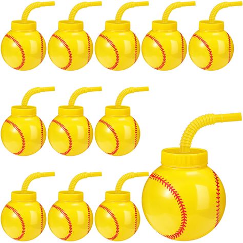 PRICES MAY VARY. All in One Set: you will receive 12 pcs of plastic softball cups with lids and yellow plastic straws, sufficient quantity can meet your softball theme party supplies, you can share it with your friends and guest together or as the fun gift giving Softball Theme Design: the plastic party favors cup is designed with vibrant softball elements, bright and vivid, makes a fun addition to your kids' birthday party or softball match after party, which will spice up your party decoration Softball Party Decorations, Softball Party Favors, Softball Wedding, Softball Birthday Parties, Softball Decorations, Party Favor Cups, Softball Party, Reusable Plastic Cups, Softball Training