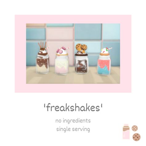 4 freakshakes | Littlbowbub on Patreon Sims 4 Kitchen, Sims 4 Traits, The Sims 4 Pc, Sims 4 Mm Cc, Sims 4 Cc Folder, Sims 4 Gameplay, Sims Games, Sims 4 Mm, Sims 4 Toddler