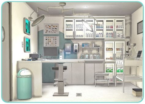 Dim's Sims | Patreon Sims 4 Vet Clinic Interior, Sims 4 Cc Veterinary, Sims 4 Vet Clinic Cc, Sims 4 Vet Cc, Sims 4 Vet Clinic, Sims 4 Hospital Cc, Sims 4 Hospital, Sims Patreon, Sims 4 Build Cc