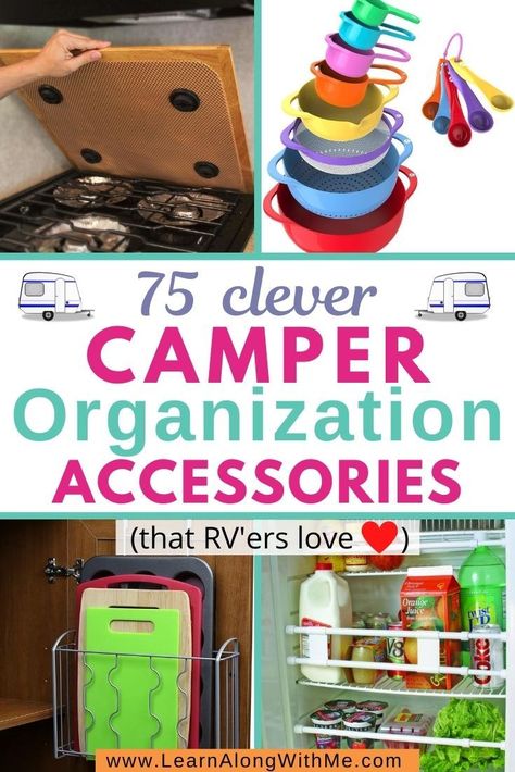 Rangement Caravaning, Rv Storage Ideas, Camper Storage Ideas Travel Trailers, Camper Organization Travel Trailers, Travel Trailer Organization, Organization Accessories, Camper Organization, Rv Camping Tips, Camper Hacks