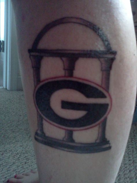 my UGA tattoo by Jeff @ Inksomnia. Love it!! Uga Tattoos Ideas, Georgia Bulldog Tattoo Ideas, Uga Tattoos, Georgia Bulldog Tattoo, Bulldog Tattoo Ideas, Georgia Tattoo, Best Tattoo Ideas For Men, Dachshund Tattoo, Bulldog Tattoo