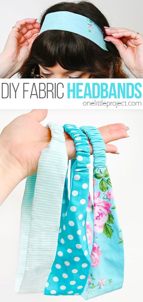 These fabric headbands are SO PRETTY and they're really simple to make! This is such an easy sewing project for kids and adults. It's a great craft for sewing beginners, and makes a lovely homemade gift. Learn how to sew a stylish and comfortable DIY headband that matches your unique style! Diy Fabric Headbands For Women, Fabric Headband Pattern, Cotton Fabric Headbands Diy, How To Sew A Headband With Elastic, Sew By Hand Projects, Hair Sewing Projects, Headband Sewing Pattern Free, Easy Accessories To Sew, Sew Projects For Beginners