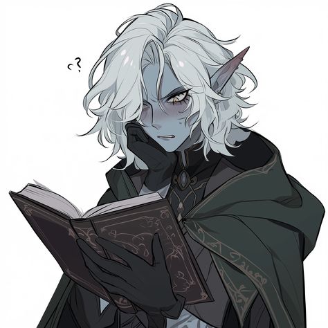 Blindfolded Dnd Character, Wendigo Oc Art, Skyrim Dark Elf Art, White Haired Female Oc, Dnd Lich Art, Drow Oc Art, Hood Draw Reference, Midevil Character Designs, Rat Dnd Character