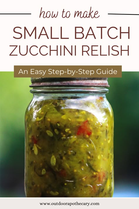 Discover the tangy-sweet goodness of small batch zucchini relish with our easy-to-follow recipe. Elevate sandwiches, burgers, salads, and more with this versatile condiment. Perfect for gardeners and those who love homemade gifts. Try it today! Small Batch Sweet Pickle Relish, Zuchini Relish Recipe, Small Batch Zucchini Relish, Zuchini Relish Canned, Small Batch Pickles Canning, Zucchini Relish Recipes Easy, Zucchini Relish Recipes Canning, Small Batch Canning Recipes, Canned Relish