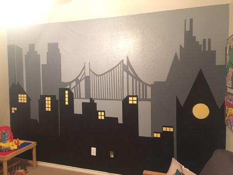 Wall mural  City scape  Super hero theme room Comic Book Wall Mural, Cityscape Wall Mural, City Scape Wall Mural, Spiderman Wall Mural, City Scape Mural, Superhero Mural, Superhero Theme Bedroom, City Wall Mural, Spiderman Room Decor