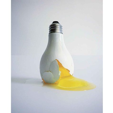 An Egg, Light Bulb, Egg, Yellow, White