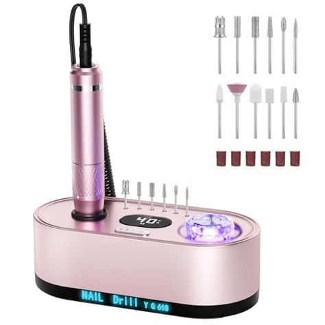 JOSGLOI Electric Nail Drill Professional: 40000RPM Electric Nail File Kit Efile Nail Drill Machine with LCD Display for Acrylic Gel Nail, Manicure Pedicure Polishing Nail Grinder for Salon Home Use Gel Nail Manicure, Electric Nail Drill, Electric Nail File, Drill Machine, Nail Drill Machine, Acrylic Gel, Nail Drill, Manicure E Pedicure, Gel Manicure