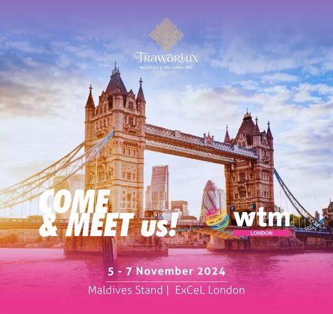 Get ready to make waves at @wtmlondon 🌊 We're excited to connect with you from November 5th to 7th at the ExCeL London. Visit us at the Maldives Stand to explore exclusive partnerships and discover how #TraworluxDMC can elevate your travel experiences. #Traworlux #WTMLondon #WTM2024 #TravelIndustry #Maldives #BusinessTravel #CorporatePartnerships #ConnectWithUs #TravelIndustry #ExCeLLondon Travel Industry, Business Travel, Maldives, Travel Experience, London, Travel