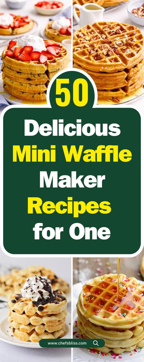 50+ Delicious Mini Waffle Maker Recipes for One – ChefsBliss Mini Waffle Iron Recipes Easy, Waffle Iron Recipes Easy, Mini Waffle Maker Recipes, Waffles Savory, Waffle Wednesday, Mini Waffle Recipe, Mini Pancake Maker, Potato Fritters Recipe, Iron Ideas