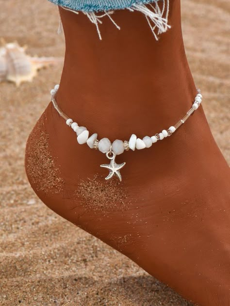 Beach Accessories Jewelry, Summer Jewelry Diy, Ankle Bracelets Boho, Ankle Bracelets Diy, Summer Beach Jewelry, Stone Bead Jewelry, Anklet For Women, Preppy Jewelry, Ankle Jewelry