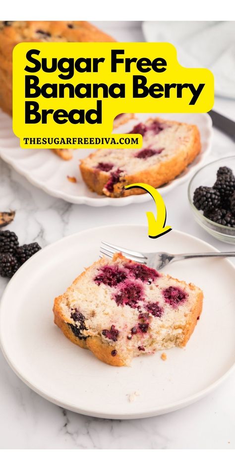 Banana Bread With Berries- No Added Sugar Recipe! Banana Bread Recipe Sugar Free, Healthy Sugar Free Desserts, Cranberry Quick Bread, Sugar Free Bread, Berry Bread, Sugar Free Mom, Sugar Free Banana Bread, Sugar Free Desserts Easy, Banana Bread Bars