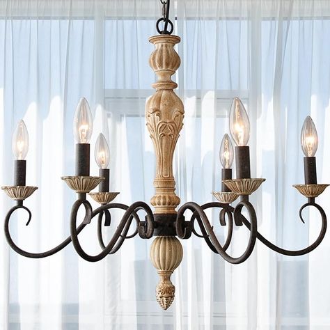 Cawabien French Country Chandelier-Farmhouse Chandeliers for Dining Room 6 Lights Fixture Rust Imitation Wood Finish for Living Room, Bedroom, Kitchen, Stairway, Bathroom (Dia 23.3”) - Amazon.com French Country Lighting, French Country Chandelier, Chandeliers For Dining Room, Country Chandelier, Country Lighting, Chandelier Farmhouse, Orb Chandelier, Farmhouse Chandeliers, Farmhouse Light Fixtures